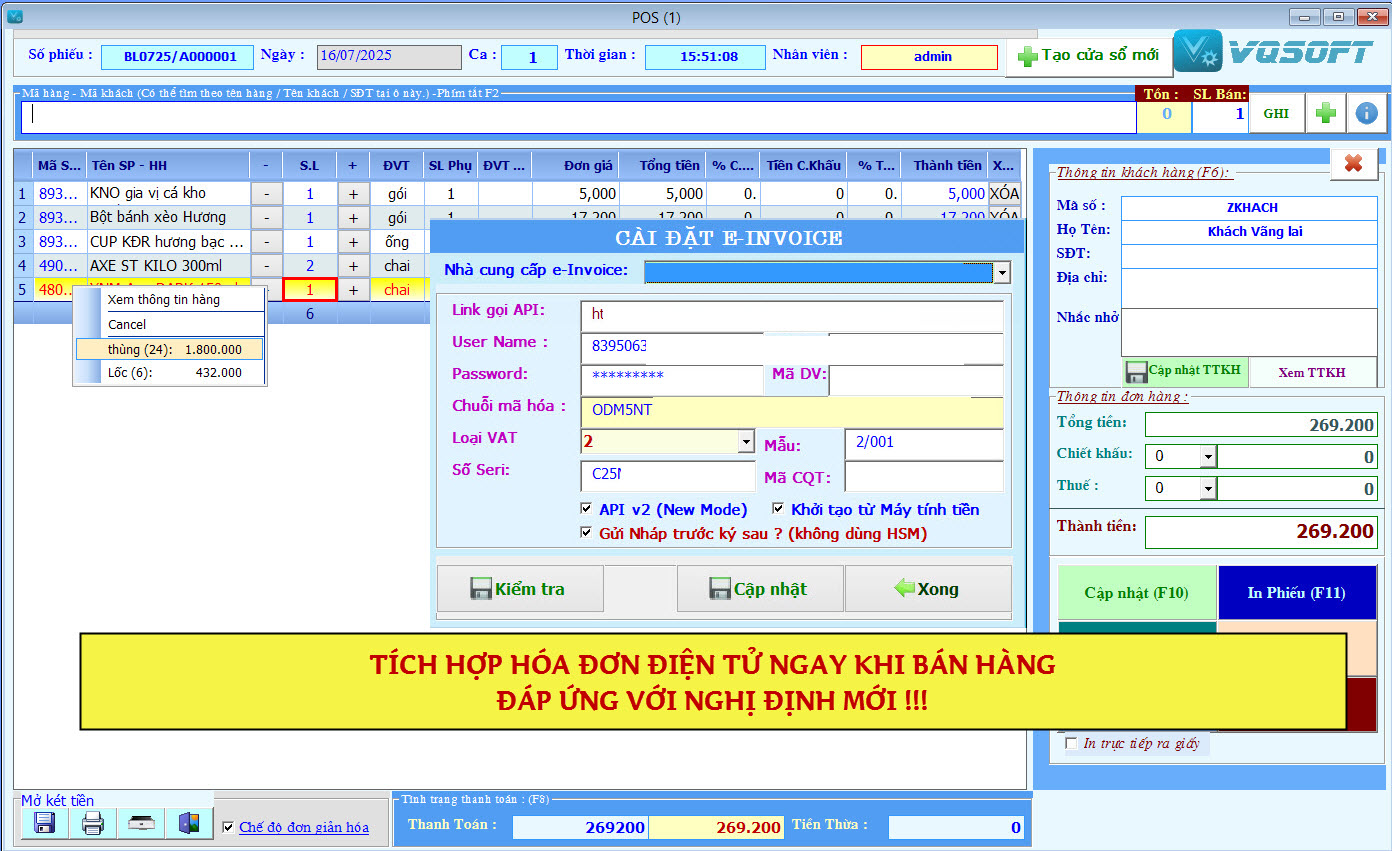 Phần mềm quản lý bán hàng báo cáo thuế và hóa đơn điện tử